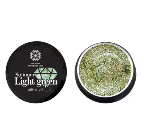 PLATINUM „LIGHT GREEN GLITTER GEL” 5 ML